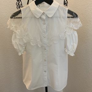 Cute lace cape button down